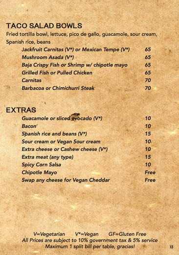 Menu Lola S Cantina