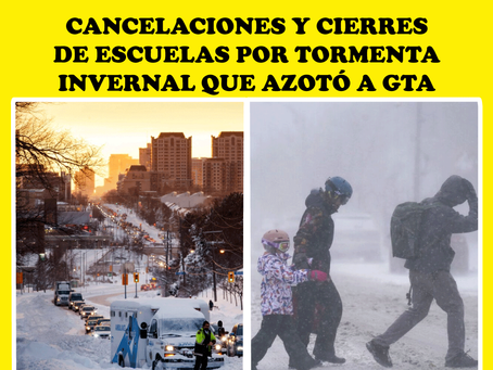 Cancelaciones y cierres de escuelas por tormenta invernal que azotó a Toronto y el GTA