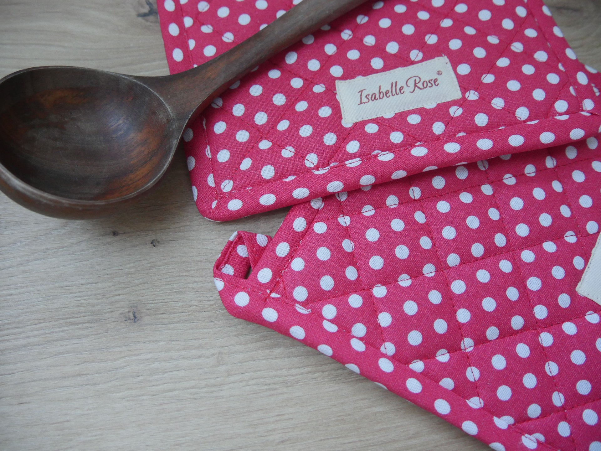 Manique rouge à pois - 20 x 20 cm - Isabelle Rose