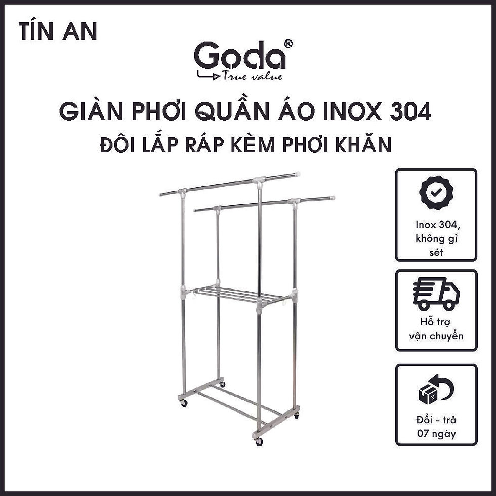 High quality 304 double stainless steel drying rack with Goda towel drying rack