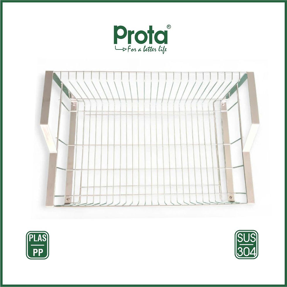 Hình thu nhỏ: Rổ úp bát đĩa inox 304 loại đạị Prota loại mới (Tặng kèm mâm hứng nước)