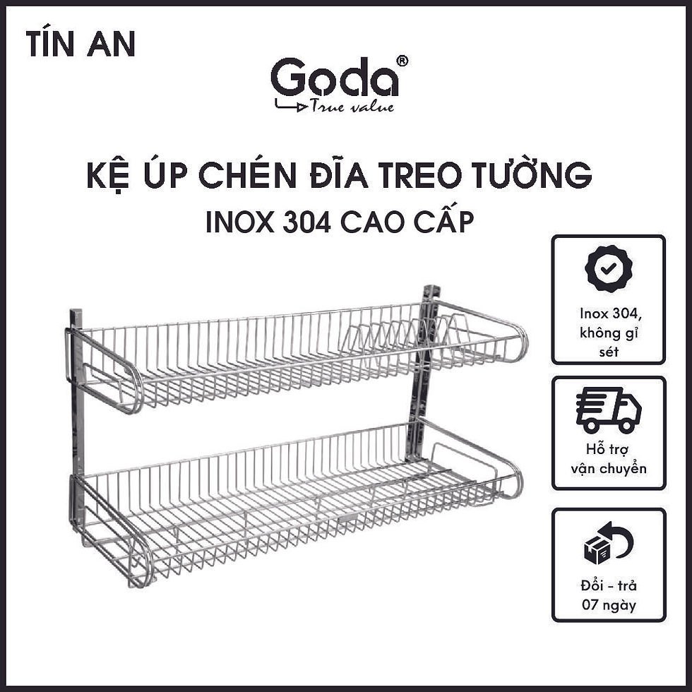 2 tier stainless steel 304 Goda wall mounted dish rack 777 x 285mm (with tray)