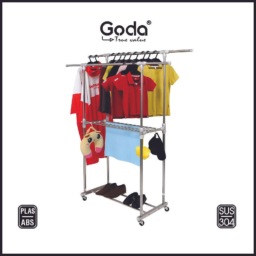 Thumbnail: Goda high quality 304 double stainless steel drying rack with towel drying rack