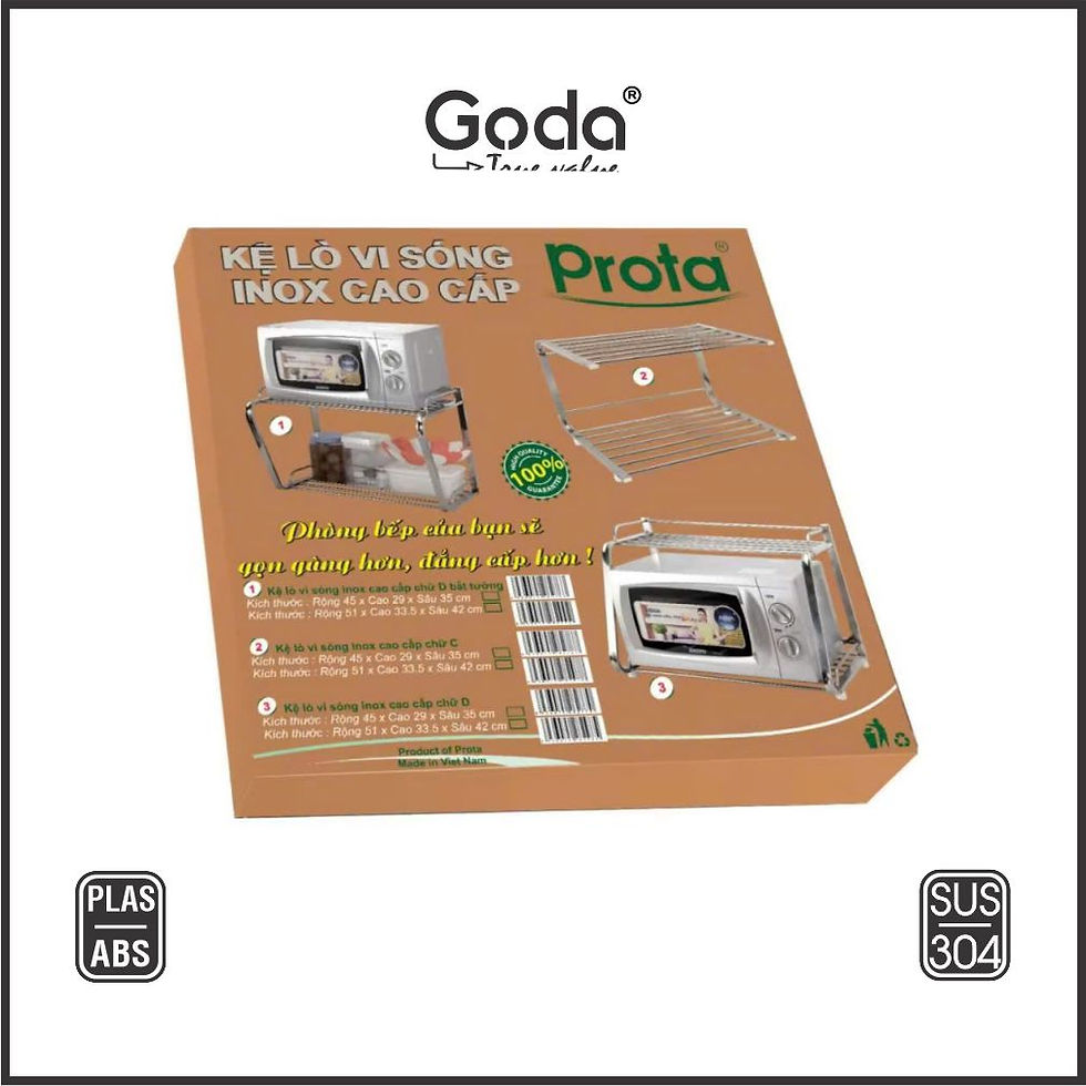 Hình thu nhỏ: Kệ lò vi sóng inox chữ D treo tường cao cấp Prota/Goda