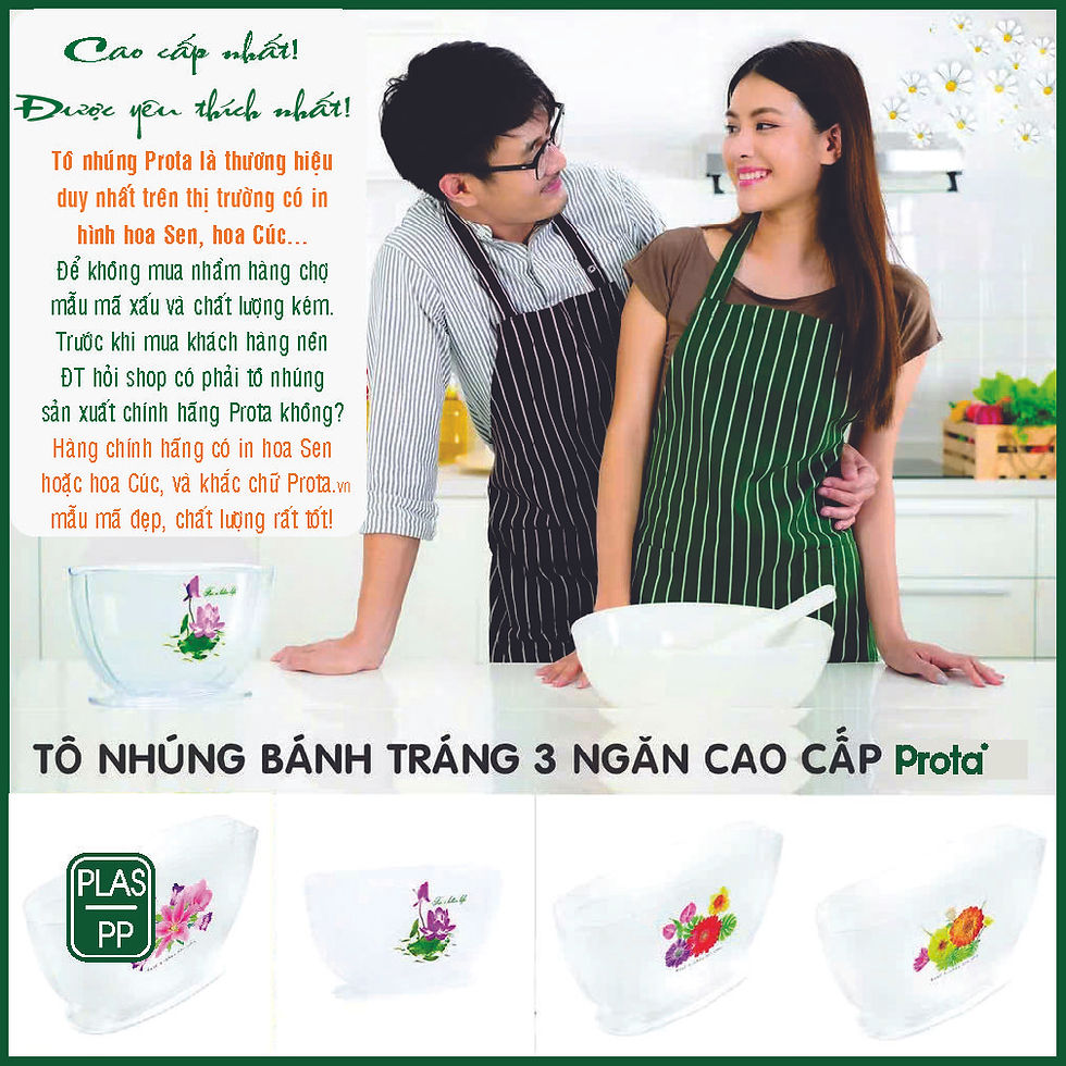 Hình thu nhỏ: Tô nhúng bánh tráng 3 ngăn hoa sen Prota