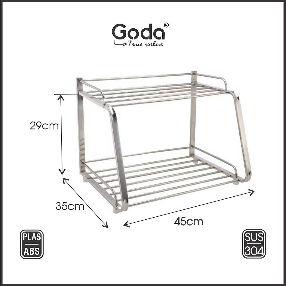 Hình thu nhỏ: [HÀNG GIẢM GIÁ] Kệ lò vi sóng inox chữ D cao cấp Prota/Goda