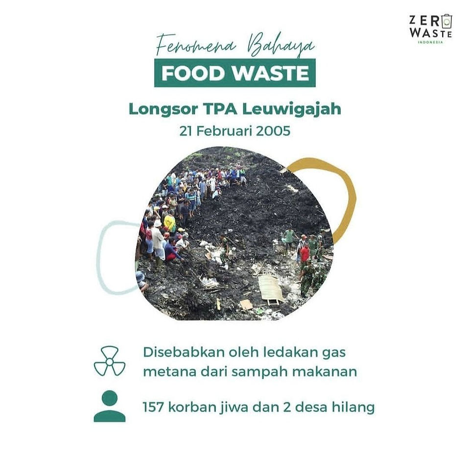 Infographic about Food Waste and Landslide in Indonesia made by ZWID