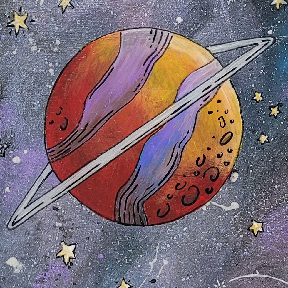 Thumbnail: Dog astronaut looking up into space at the stars and planets