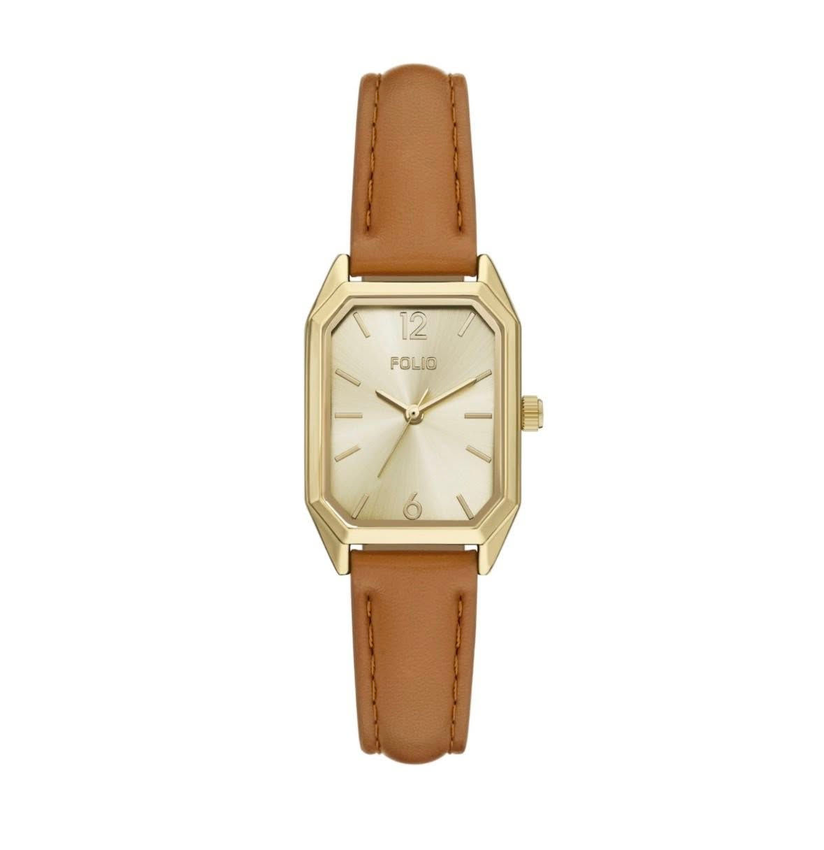 Folio Brown And Gold Womens Watch