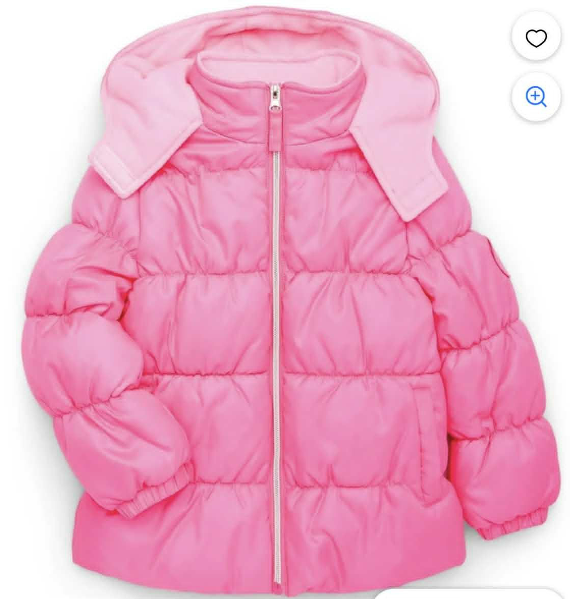 Knockout Pink Platinum Girls Hooded Puffer