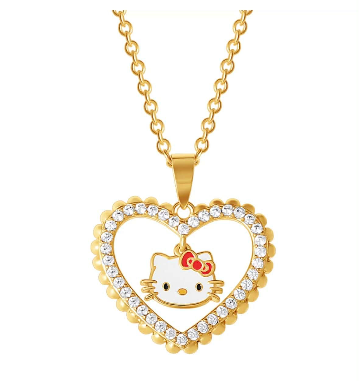 Hello Kitty 18k Gold Plated H.K. In The Center Of The Necklace