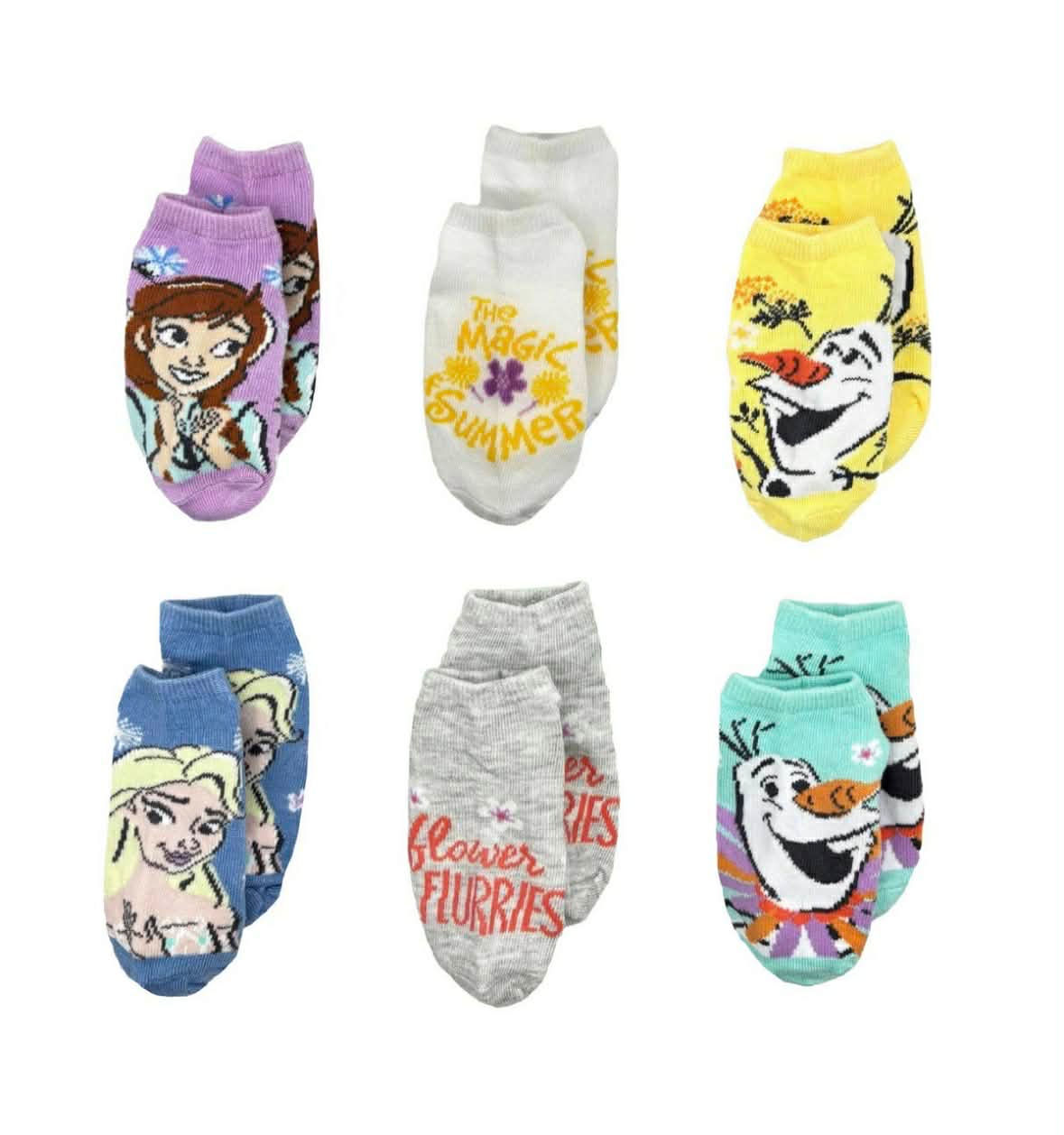 Disney's Frozen Girls 6-Pack No-Show Socks