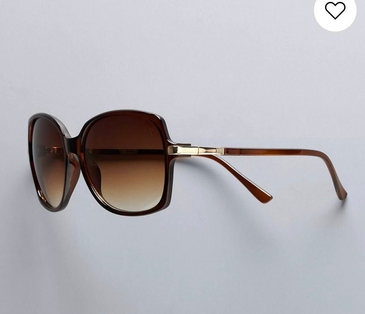 Vera Wang Brown And Gold 69mm Large Square Sunglasses