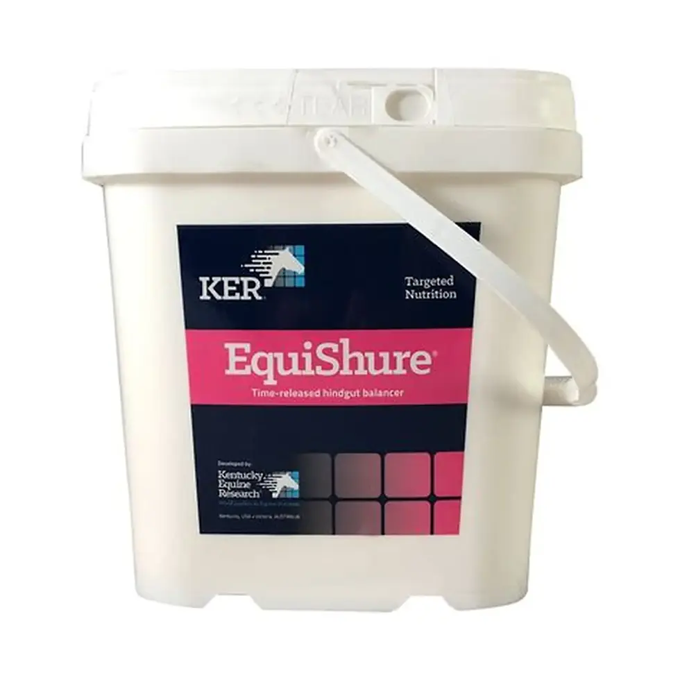 White EquiShure bucket for digestive support