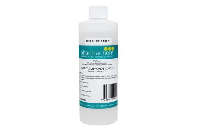 Pharmachem Dimethyl Sulfoxide (DMSO) bottle, NOT TO BE TAKEN