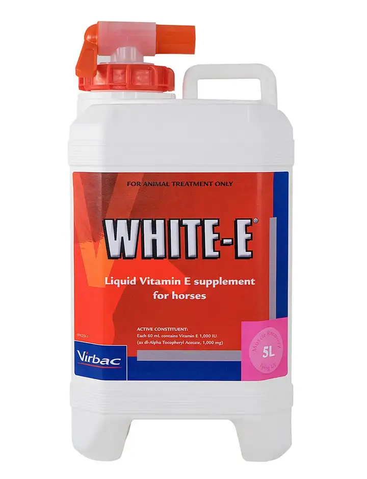 Virbac WHITE-E Liquid Vitamin E supplement for horses