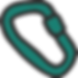 Blue carabiner icon
