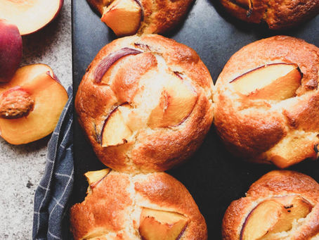 Peach yogurt muffins