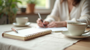 Woman journaling to naviage ADHD and perfectionism.