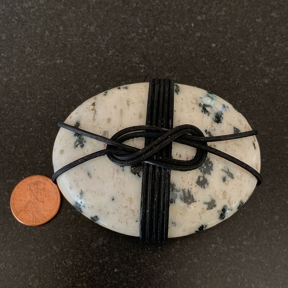 Thumbnail: Black K2 Granite Stone with Wind Knot - Earthy & Grounding