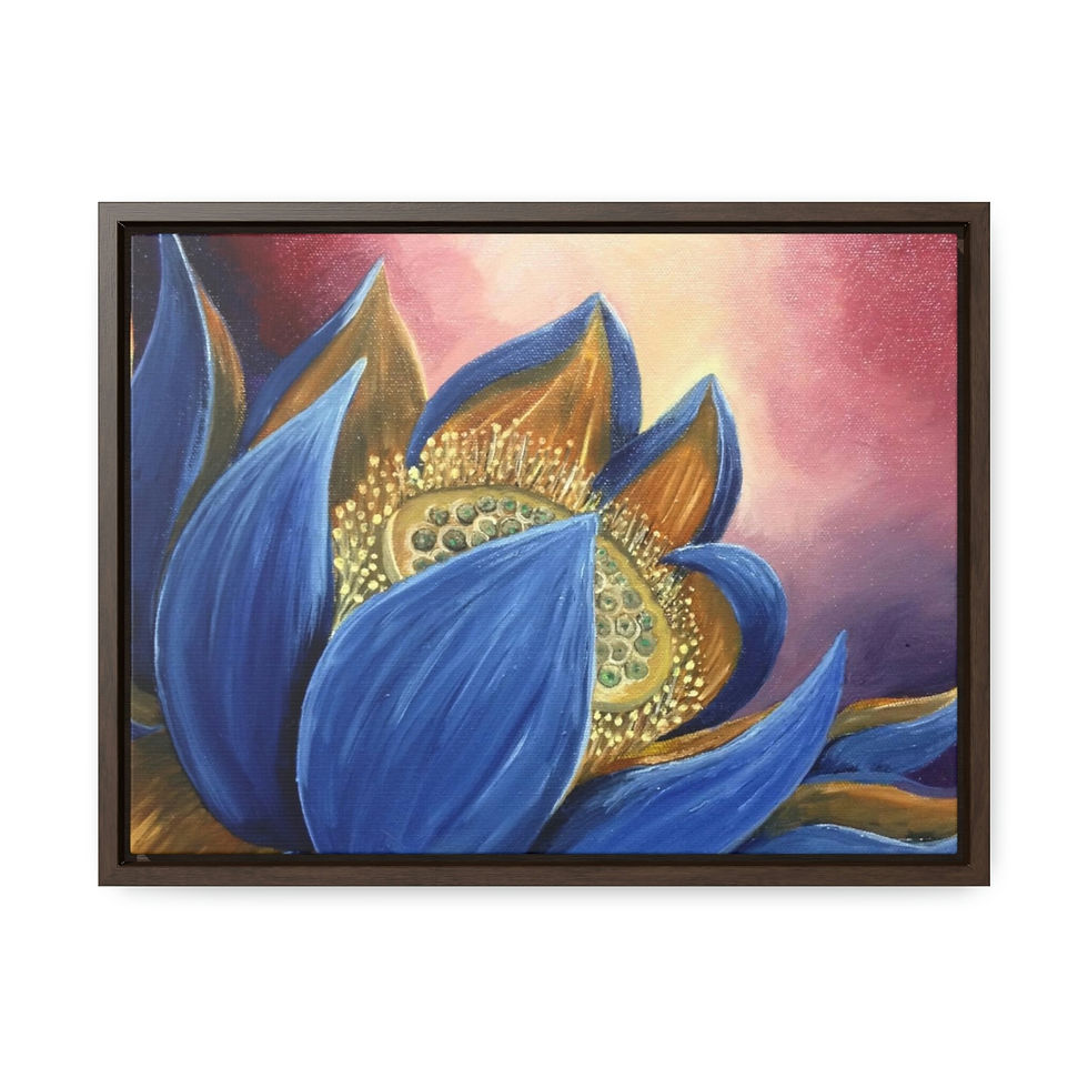 Thumbnail: Amina's Lotus by Jennifer Avilés Print on Gallery Canvas Wraps, Horizontal Frame