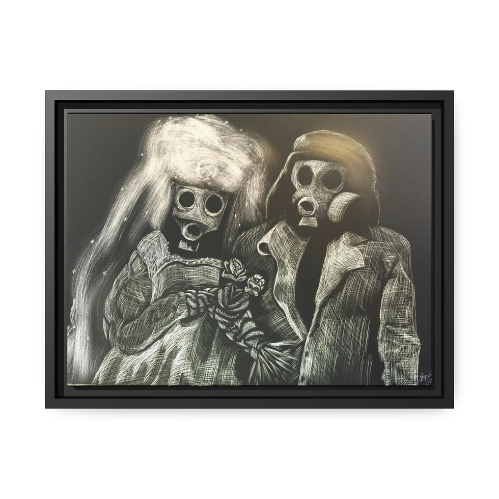 Thumbnail: Frayed Knot by Jennifer Avilés print on Matte Canvas, Black Frame