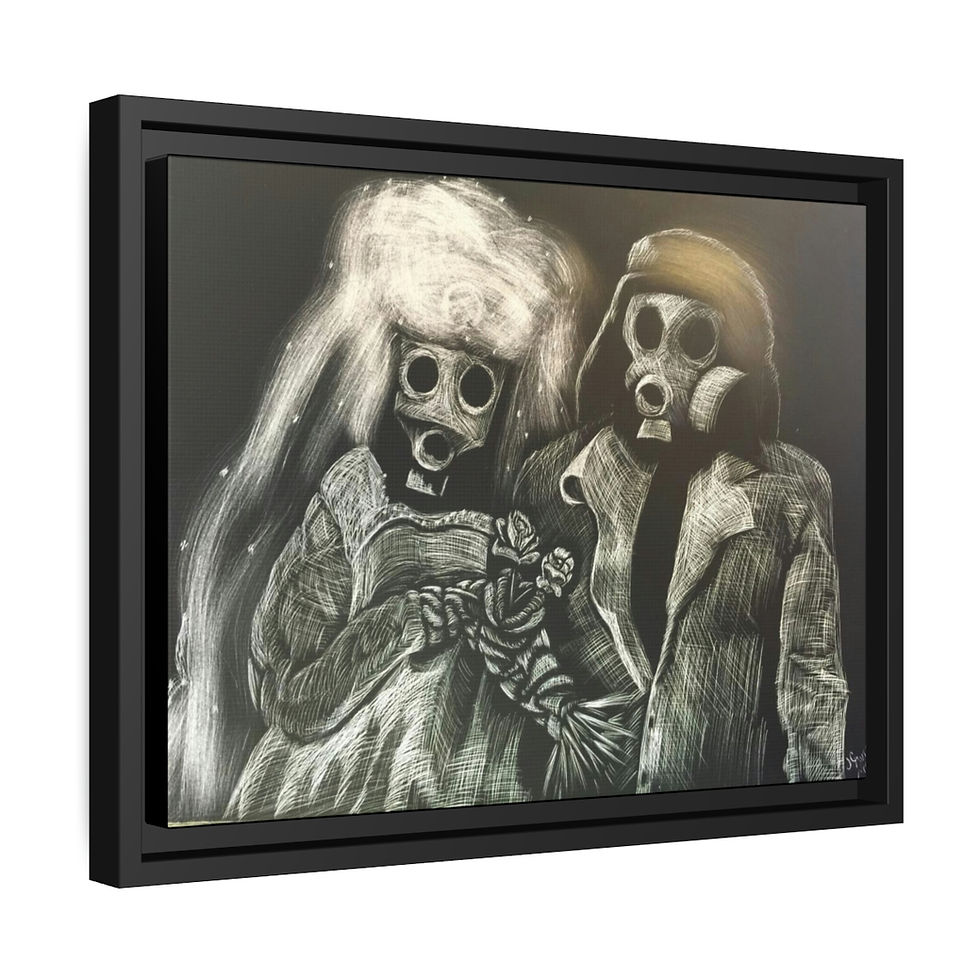 Thumbnail: Frayed Knot by Jennifer Avilés print on Matte Canvas, Black Frame