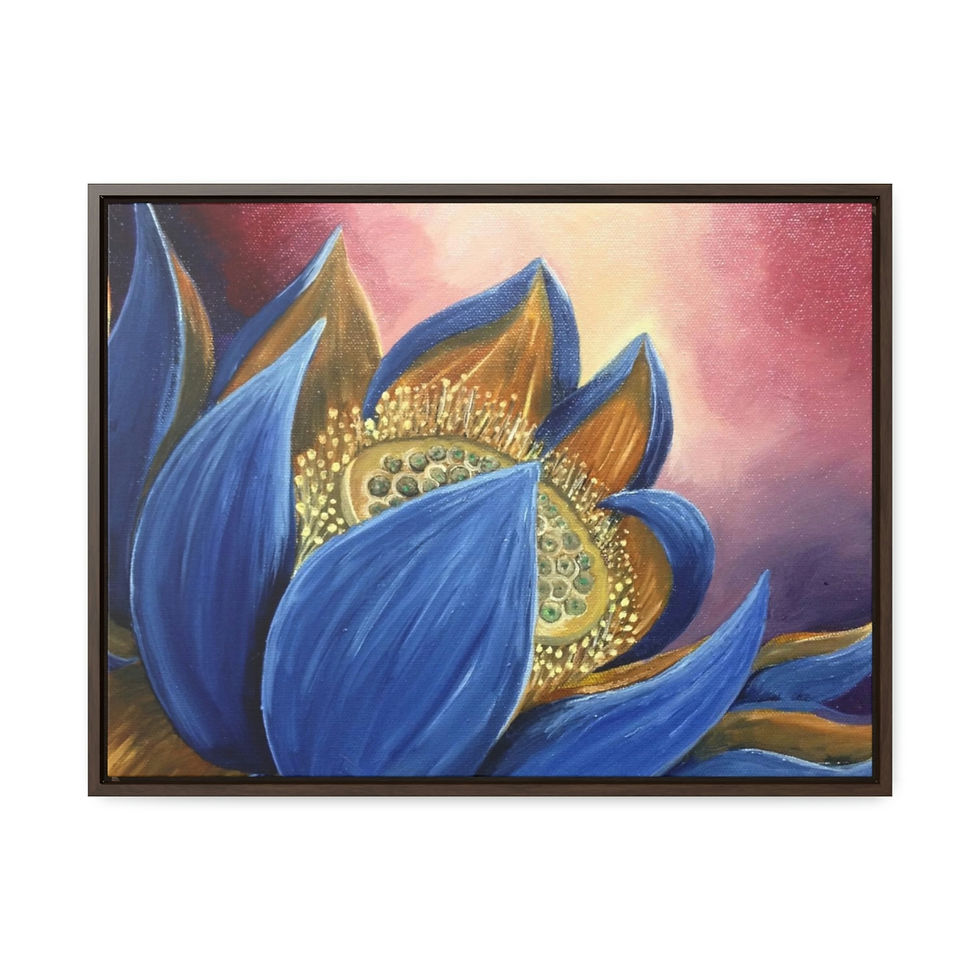 Thumbnail: Amina's Lotus by Jennifer Avilés Print on Gallery Canvas Wraps, Horizontal Frame