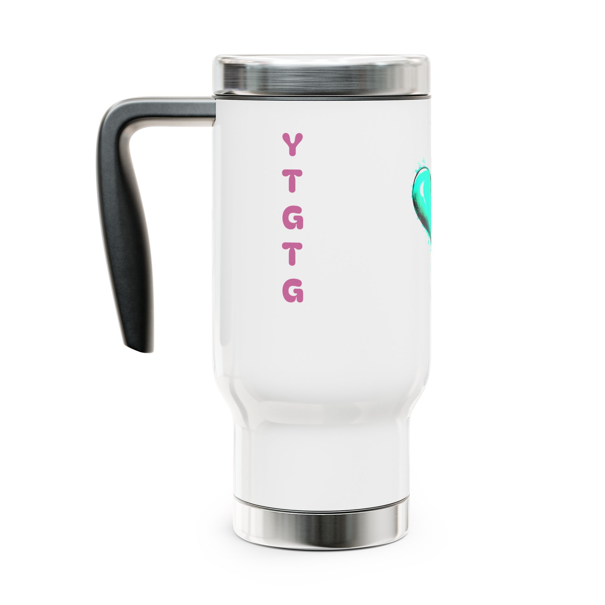 Stainless Steel Travel Mug with Handle, 14oz