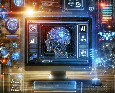AI-powered website design process featuring automated layout adjustments, personalized content suggestions, and real-time analytics integration.