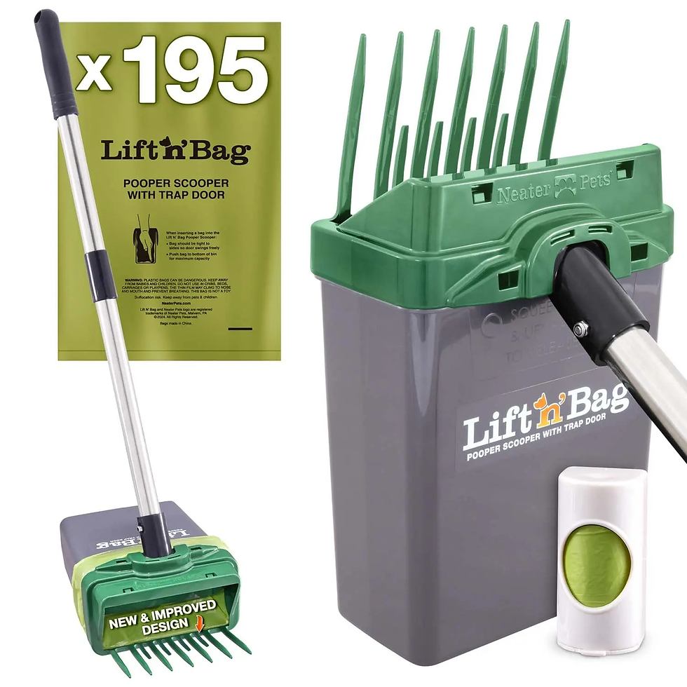 Thumbnail: NEATER PETS Lift N' Bag Dog Pooper Scooper 2.0, 22” Pole Version - Scoop-To-Bag 