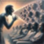 man shouting to an audience that is unresponsive