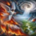 angel with trumpet, destruction of Earth