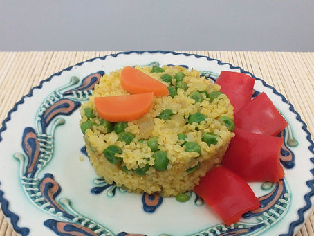 Bulgur tart with peas