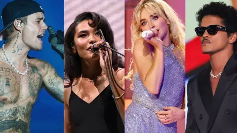 A powerhouse lineup. Highlights from the night’s top performers, including Justin Bieber, Sabrina Carpenter, and the ever-cool Bruno Mars