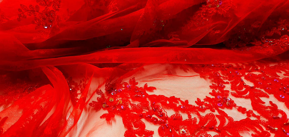 Miniatura: APPLIQUES ON TULLE
