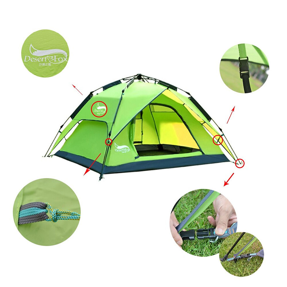 Thumbnail: Desert & Fox - Camping Tent, 3-4 Person Double Layer Instant Setup for Hiking