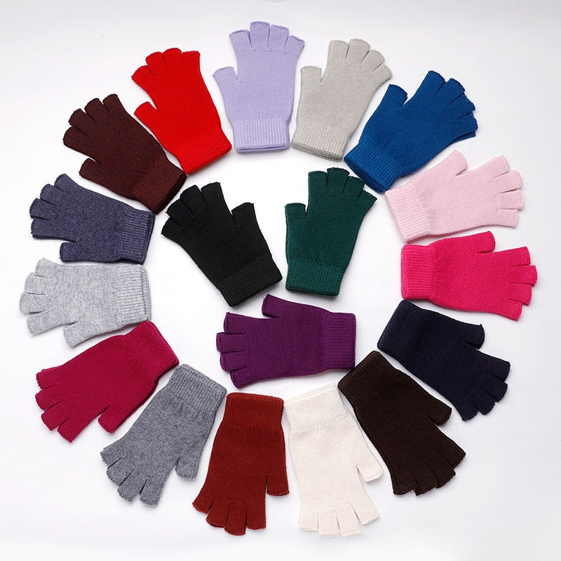 Miniatura: Ladies' Half Finger Cashmere Gloves