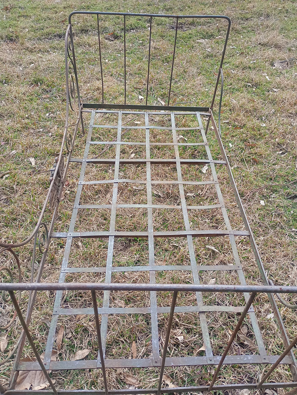 Thumbnail: Rare Genuine Antique French cast iron, wrought iron day bed couch settee. 