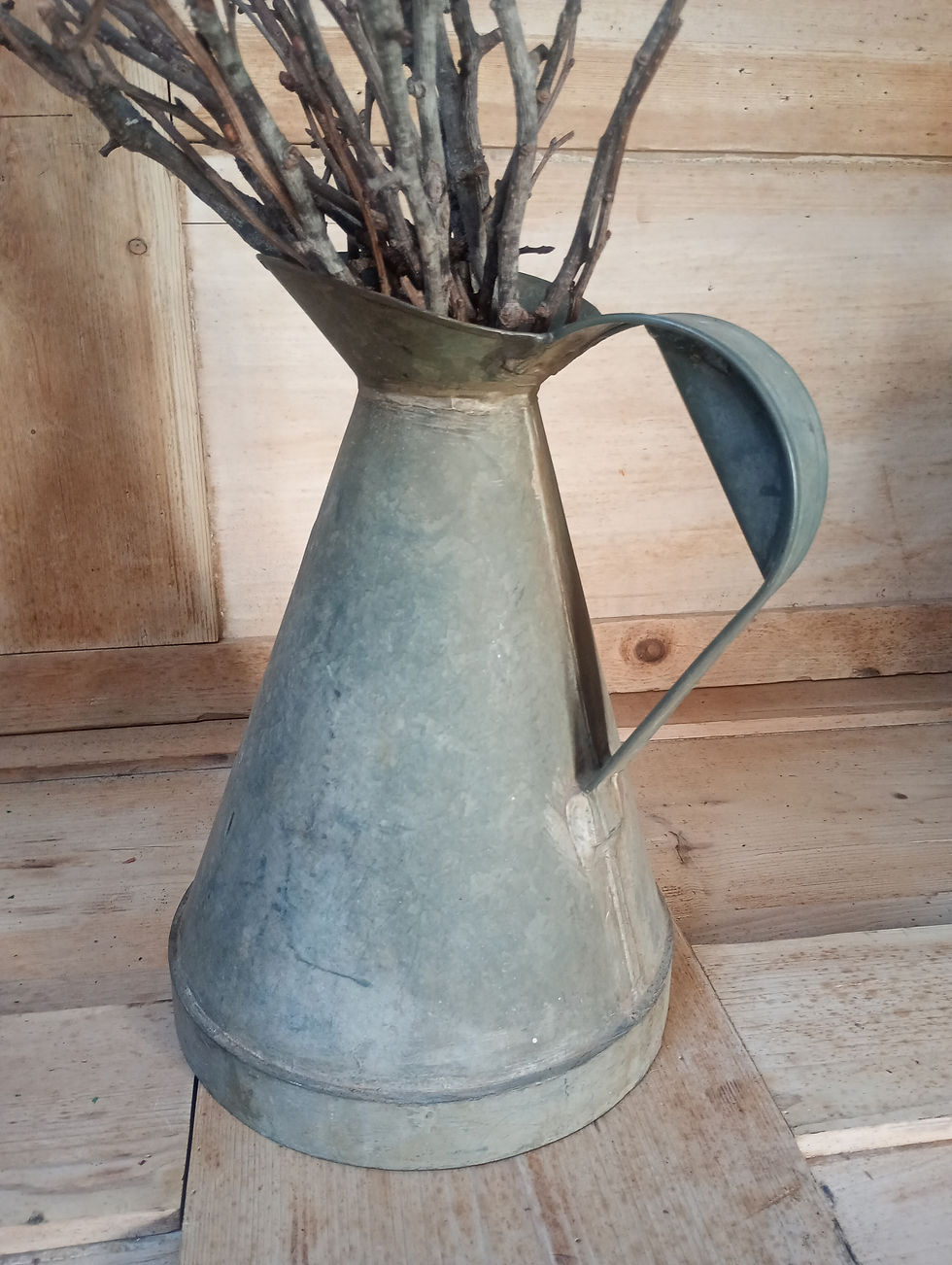 Thumbnail: Galvanised tall pouring jug 4 litre. 