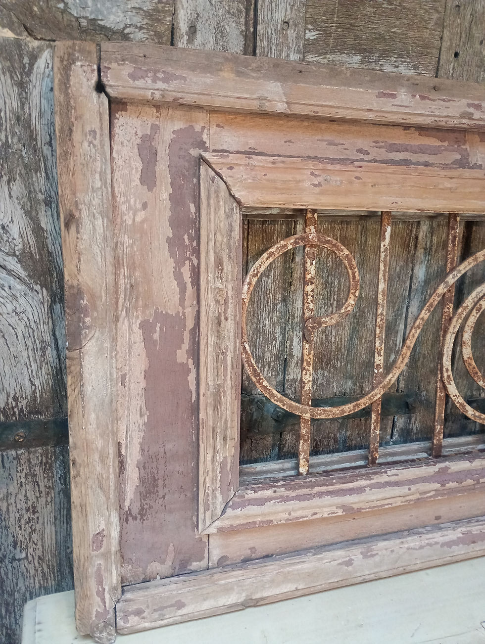 Thumbnail: French wrought iron, Antique above door fan light.