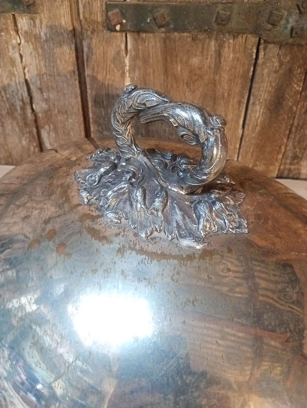 Thumbnail: Huge Victorian silver plated food cloche dome. 