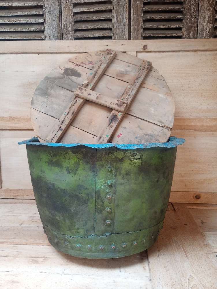 Hand forged large copper boiler
