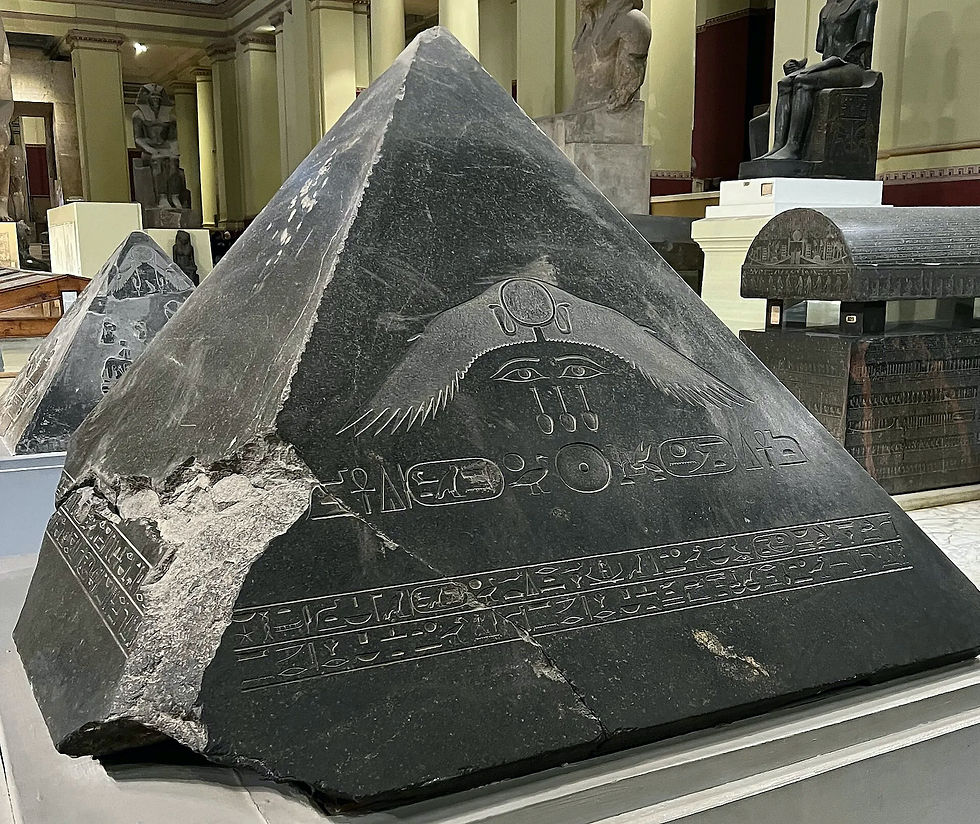By decree, the winged sun was carved above the doorway of every temple and atop every pyramid in Kemet.