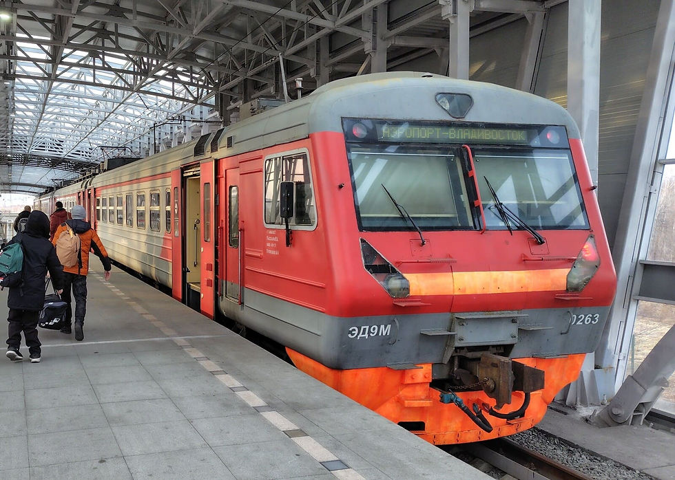 ウラジオストク市内から鉄道で空港に行く