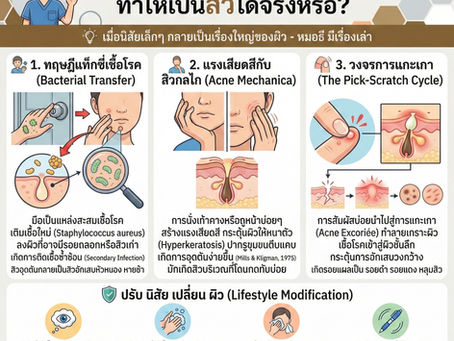 พฤติกรรม "มือซน" จับหน้าบ่อย... ทำให้เป็นสิวได้จริงหรือ? (เมื่อนิสัยเล็กๆ กลายเป็นเรื่องใหญ่ของผิว)