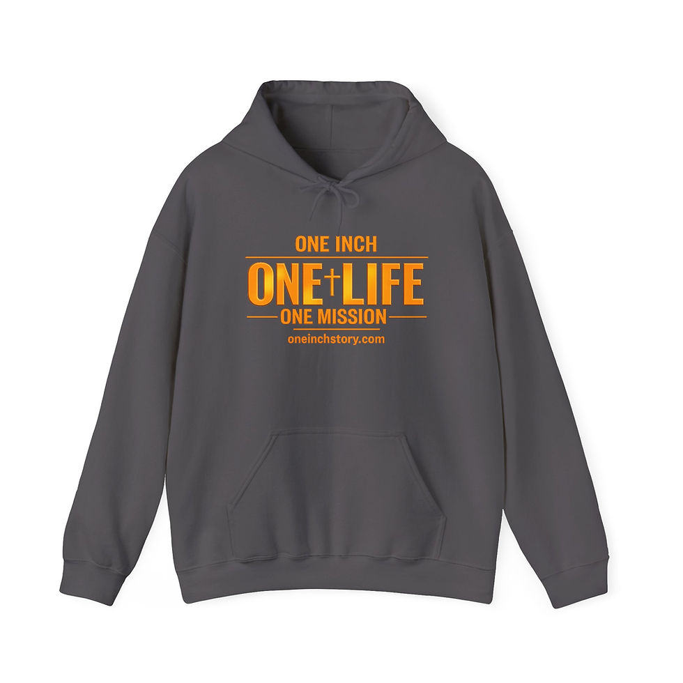 Thumbnail: Grey One Inch, One Life, One Mission hoodie