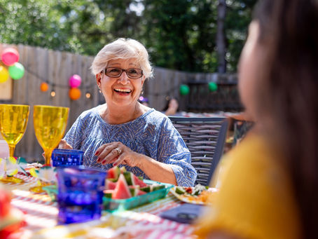 Senior eating a nutritious meal good for healthy aging