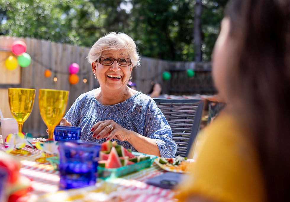 Senior eating a nutritious meal good for healthy aging