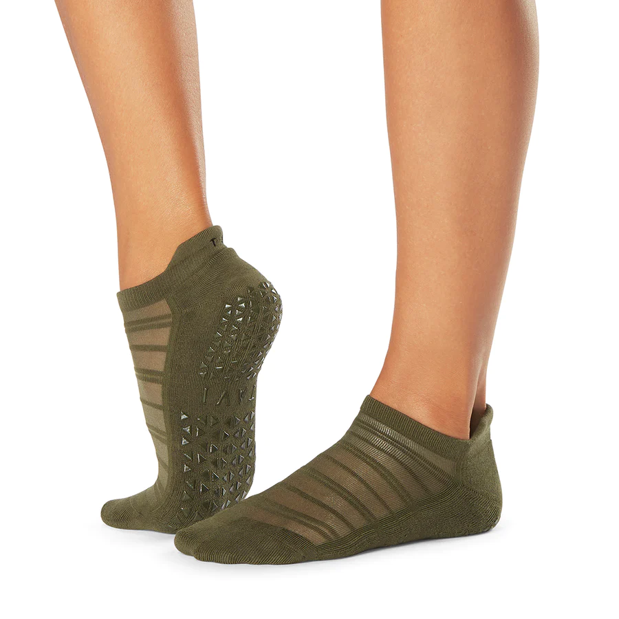 Tavi Savvy Breeze Grip Sock Olive Pure Barre Life